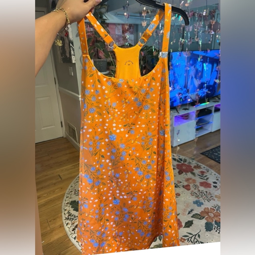 Coastal Orange One Piece Swim Dress Kitty and Vibe Play Dress